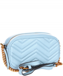 Chevron Quilted Crossbody Bag 6648 BLUE